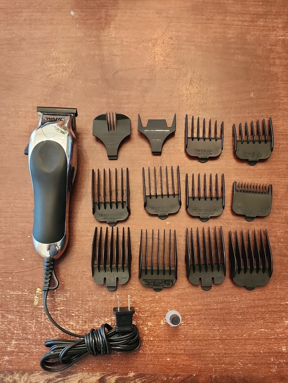Wahl Corded Hair Clipper with Black Guide Combs - Black/Silver